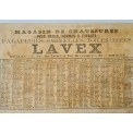 1883 - Calendrier publicitaire Magasin de chaussures Lavex