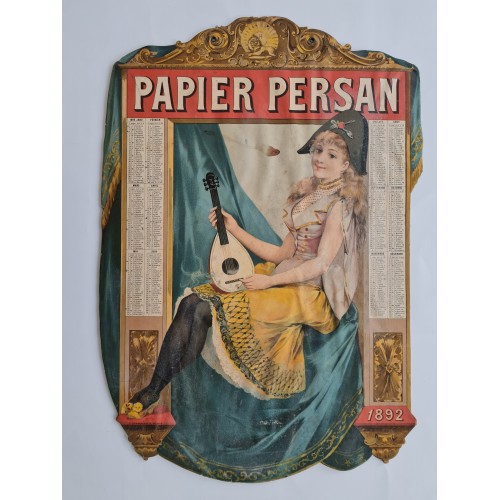 1892 - Calendrier Publicitaire Papier Persan