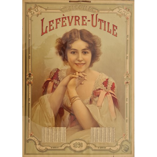 1898 - Calendrier Publicitaire Biscuits Lefevre Utile