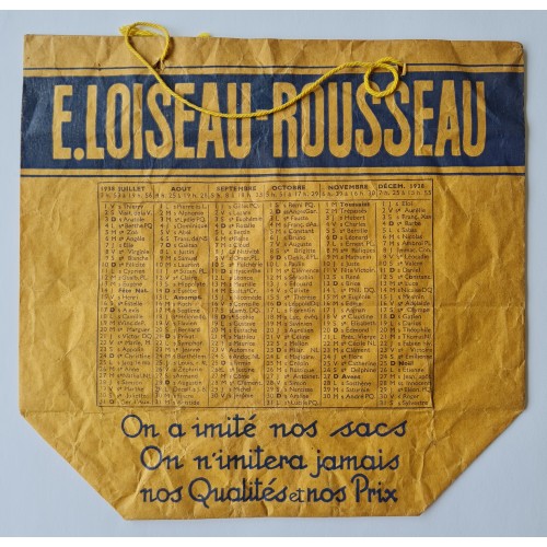 1938 - Sac Papier Publicitaire E. Loiseau-Rousseau